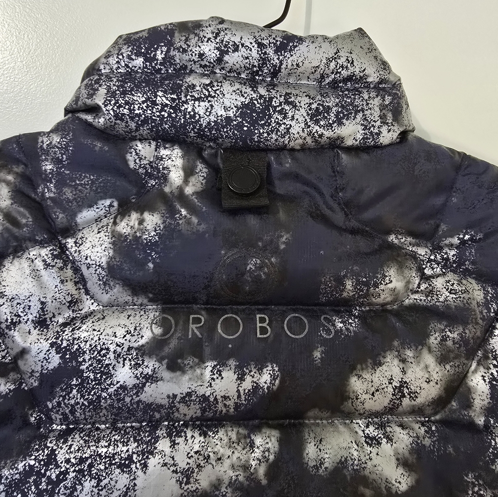 OROBOS Women's Down Puffer Vest Navy Silver Black Small Outdoor - Picture 3 of 12